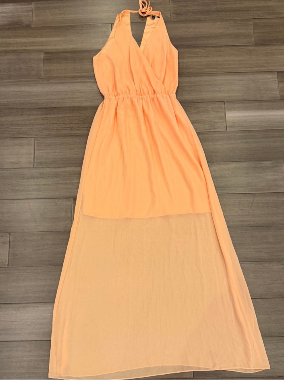 Gianni Bini Peach Halter Maxi Dress Size XS